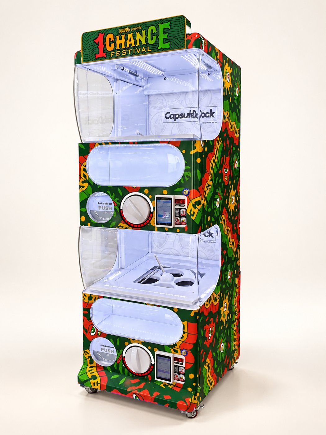 1CHANCE FESTIVAL仕様にラッピングされたCapsule Dock（正面）